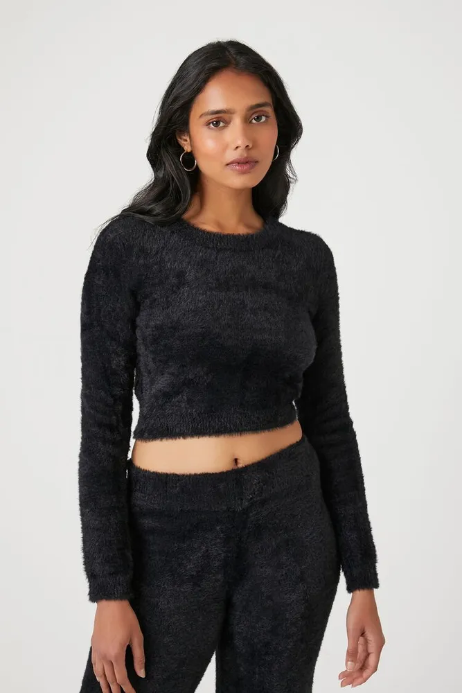 Women's Fitted Fuzzy Knit Sweater