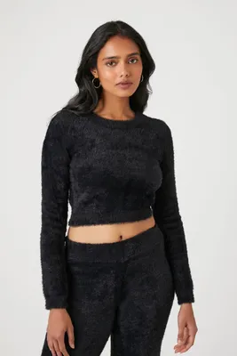 Women's Fitted Fuzzy Knit Sweater