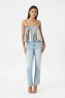 Women's Metallic Relaxed-Fit Cami in Silver Medium