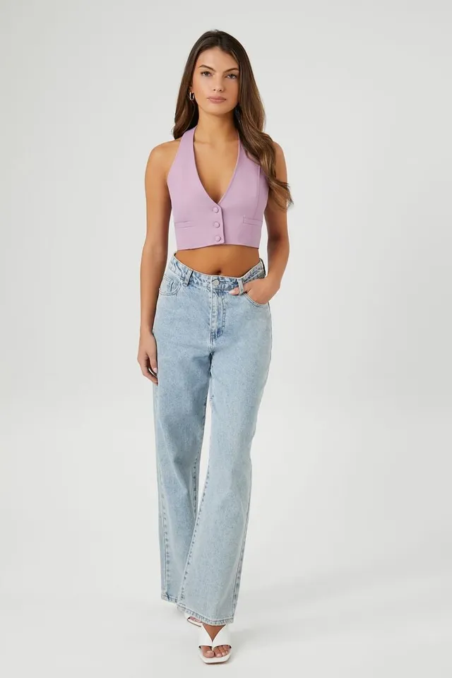 Plunging Halter Crop Top