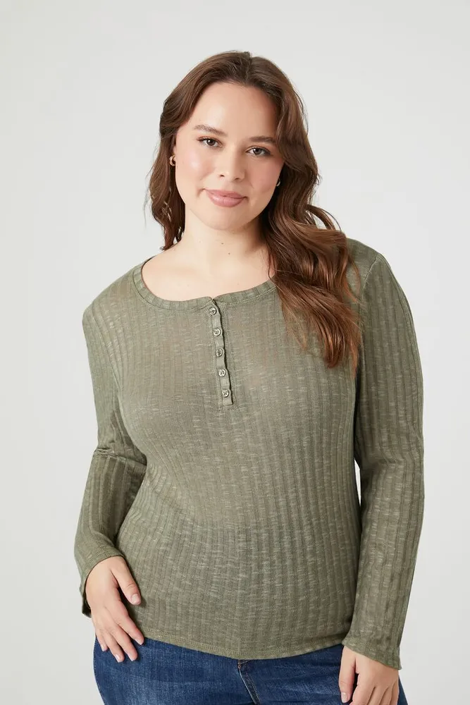 Ribbed Henley Top