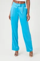 Women's Satin High-Rise Straight Pants