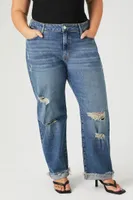 Women's Stretch-Denim Boyfriend Jeans in Medium Denim, 18