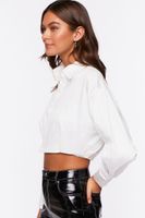 Women's Cropped Long-Sleeve Shirt in Vanilla, XL