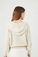 Women's Cropped Hooded Sweater Cream