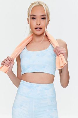 Women's Tie-Dye Sports Bra in Light Blue/White, XS