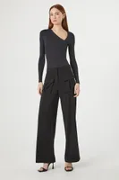 Women's High-Rise Trouser Pants in Black Medium