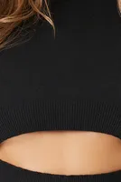 Women's Cutout Turtleneck Sweater Black,