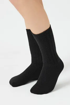 Ribbed-Trim Crew Socks