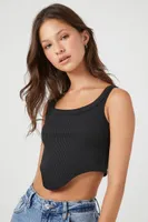 Women's Seamless Curve-Hem Cropped Tank Top Black