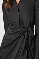 Women's Satin Mini Wrap Dress