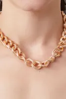 Women's Chunky Curb Chain Necklace in Gold