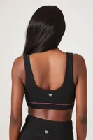 Women's Contrast-Seam Sports Bra in Black/Hot Pink Small