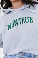 Women's Fleece Montauk Hoodie in Heather Grey/Green, 0X