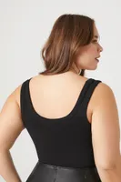 Women's Seamless Tank Bodysuit in Black, 0X