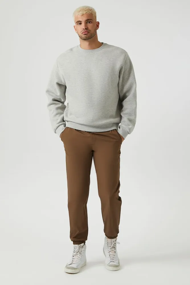 Men Cuffed Drawstring Joggers in Latte Small