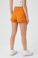 Women's Twill Cuffed High-Rise Shorts