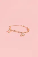 Women's Disney Mickey Mouse Charm Bracelet in Gold/Clear