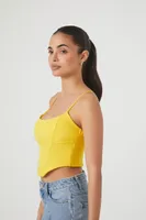 Women's Cropped Curved-Hem Cami in Lemon, XL