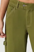 Women's High-Rise Wide-Leg Utility Pants in Green Large