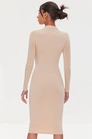 Women's Cutout Bodycon Midi Dress in Tan Small