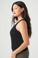 Women's Ribbed Knit Scoop Tank Top