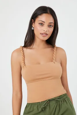 Women's Braided Cropped Cami in Almond, XS