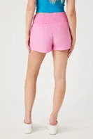 Women's Smocked Pull-On Shorts in Pink Large