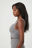 Women's Seamless Scoop Neck Sports Bra in Dark Grey Large