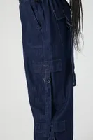 Women's Baggy Cargo Jeans in Dark Denim Small