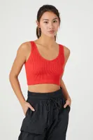 Women's Seamless Longline Bralette in Fiery Red Small