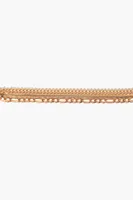 Women's Tiered Figaro & Curb Chain Bracelet in Gold