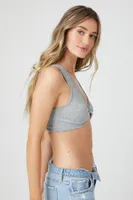 Women's Twisted Seamless Bralette in Heather Grey Medium