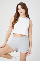 Women's Jersey-Knit Boxy Crop Top in White Medium