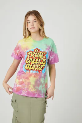 Women's Tie-Dye A Tribe Called Quest T-Shirt in Pink, M/L