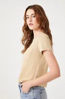 Women's Cropped Pocket T-Shirt in Safari Small