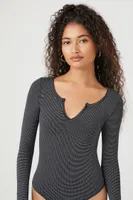 Women's Seamless Split-Neck Bodysuit Black