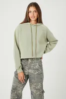 Women's Fleece Raglan-Sleeve Hoodie in Sage Large