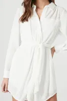 Women's Satin Midi Shirt Dress