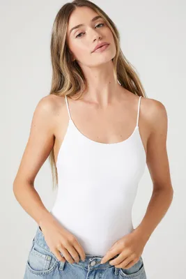 Women's Seamless Strappy Cami Bodysuit in White Medium