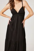 Women's Tiered Cutout Sweetheart Maxi Dress Black