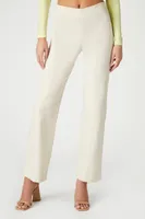 Women's Satin Straight-Leg Trousers in Natural Large