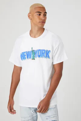 Men New York Graphic Tee in White, XXL