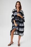 Women's Tie-Dye Striped Kimono