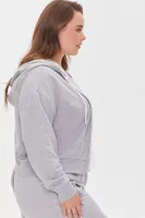 Women's Fleece Zip-Up Hoodie in Heather Grey, 0X