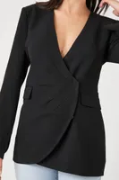 Women's Plunging Wrap Blazer in Black Medium