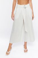 Women's Belted Gaucho Pants in White Medium