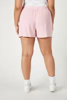 Women's Chambray Pocket Shorts in Pink, 0X