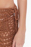 Women's Crochet Bralette & Tassel Maxi Skirt Set in Mocha Large