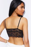 Women's Floral Lace Bralette in Black Small